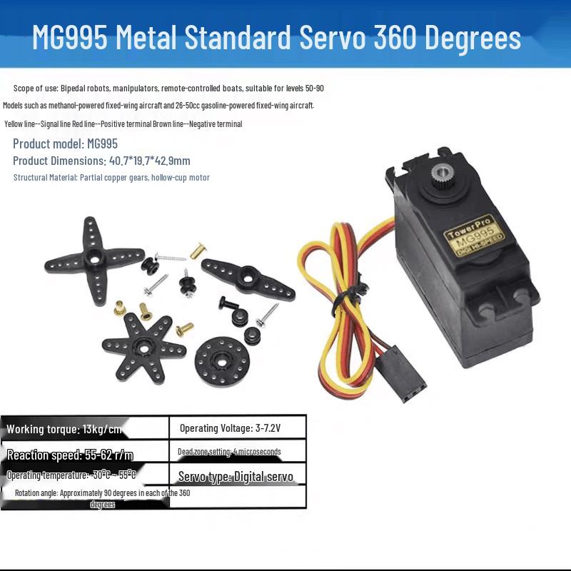 Série de Servomotores com Engrenagem de Metal