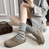 BK Pure Original Leather Unisex Clogs with Cork Thick Sole, Casual Peep-Toe High-End Slippers