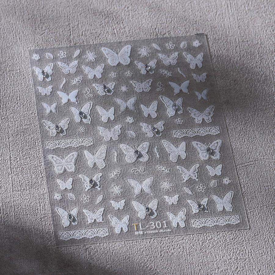 Minimalist Ice-Transparent Butterfly Nail Stickers TL-301