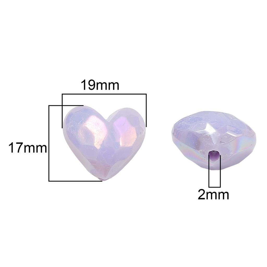 [19X17mm] Color-Plated Peach Heart Beads  Cream Heart-Shaped Beads DIY Handmade Jewelry Accessories