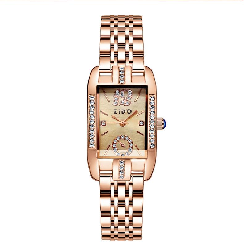 

ZIDO Розовое золото Автоматические Роскошные Женские Часы 1306 - Модные, Универсальные, Водонепроницаемые Стальной Браслет Gift Box шампанского