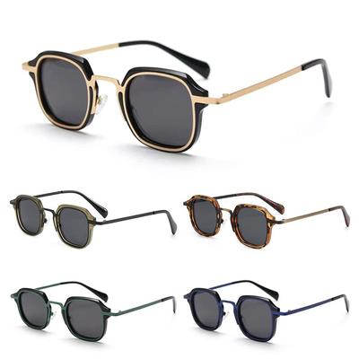Cool Metal Sunglasses for Women & Men Polygonal Sun Glasses UV Protection Punk Shades Vintage Hip-Hop Street Shooting Eyewear