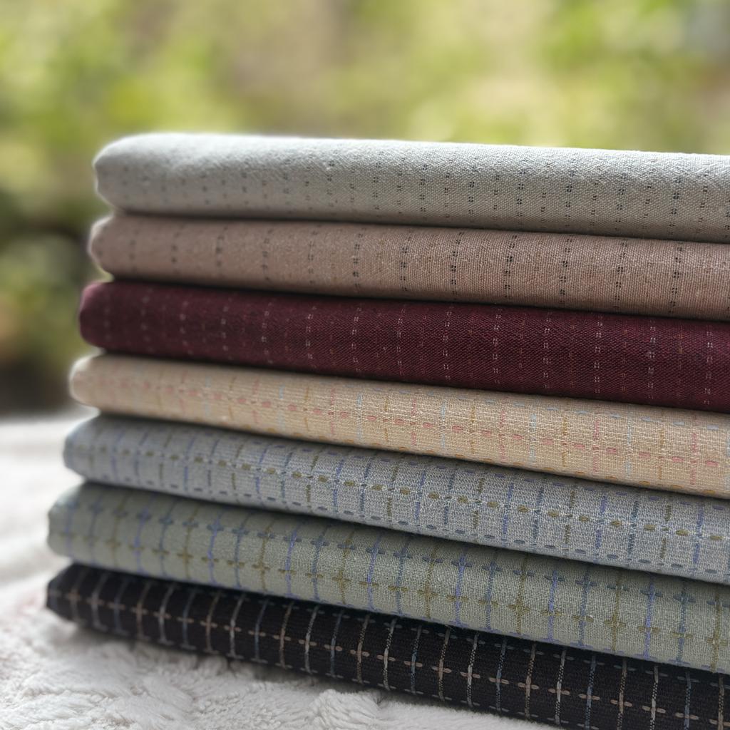 בד קבוצת בד יפנית חמודה רטרו, צבוע בחוט, לתפירה, טלאים בעבודת יד, הכנת בגדי ילדים, בובות