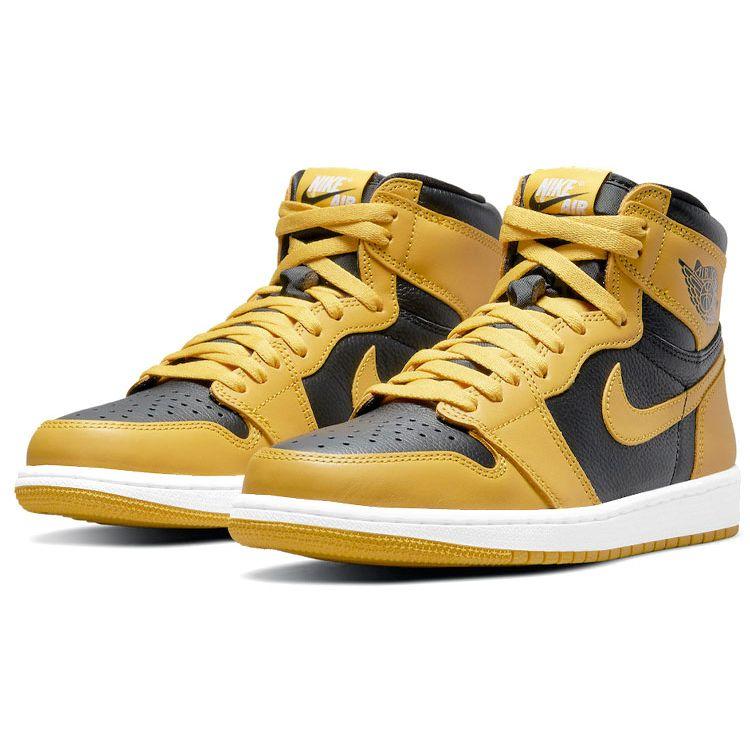 Air Jordan 1 Retro High OG Pollen Unisex Sneakers Yellow Black White 555088-701
