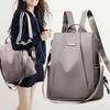 Fashion Women Solid Color Zipper Anti-theft Shoulder Bag Handbag Travel Backpack