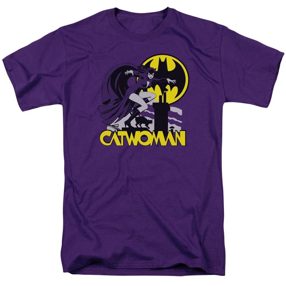 CATWOMAN ROOFTOP CAT DC COMICS Licensed Adult Men s Graphic Tee Shirt SM-4XL M