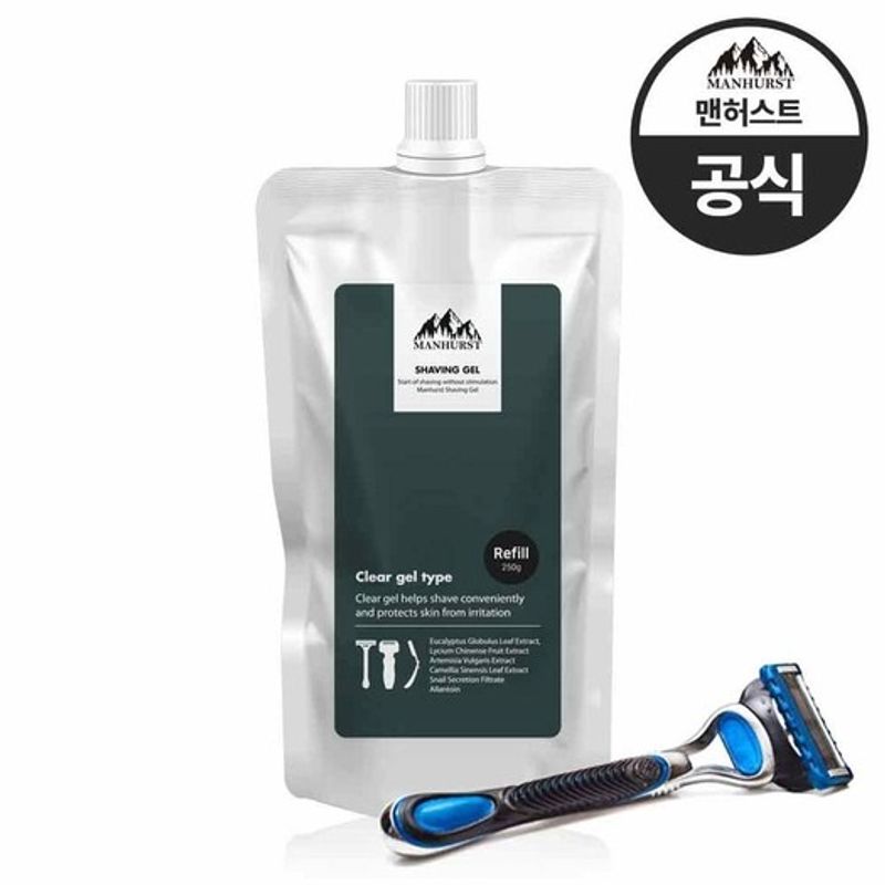 Manhurst Trouble-Free Shaving Foam, Shaving Gel, Shaving Gel, Shaving Cream Refill 250g
