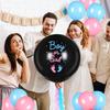 Palloncino da 36 pollici stampato nero per rivelare il sesso del bambino o della bambina, decorazione per feste 