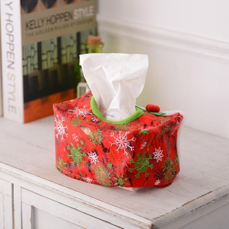 Fun Christmas Style Santa Claus Felt Belt Woven Box Holder Home Decoration Creative Towel New Paper Decorate for Christmas