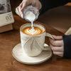 Ceașcă de Ceramică pentru Latte cu Farfurioară 400ml Cană de Cafea Fără Plumb pentru Cappuccino Espresso Cafea Turcească Set de Cești și Farfurioare pentru Ceai Cadou Elegant pentru Ceai și Latte
