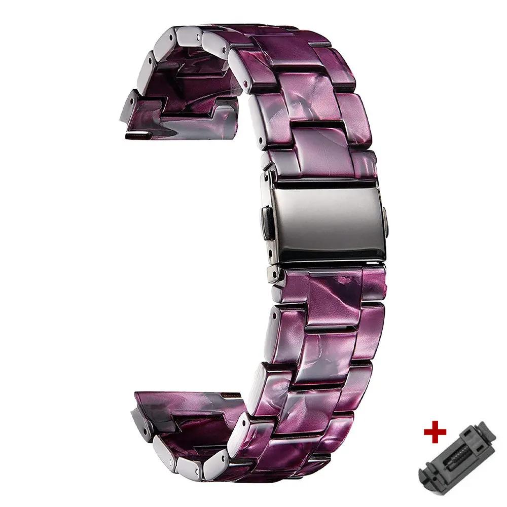 Resin Transparent Band For Huawei Watch GT5/4 GT3/5pro 46mm For Samsung Galaxy Watch 6 3 45mm Gear S3 Lady Strap for Seiko 22mm