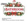 Festive Wall Art Christmas Bathroom Door Sticker, Waterproof PVC Decal with Wreath and Snowman Design Holiday Decor for Home Decor, Removable