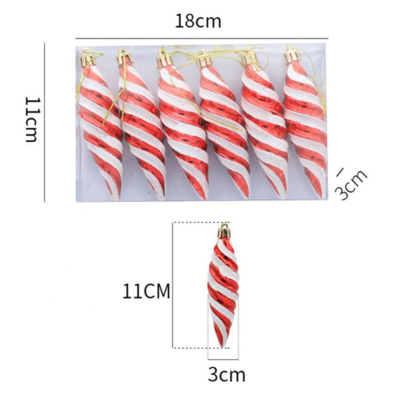 New Christmas Tree Pendant Red Star Candy Snowflake Xmas Ball Ornament New Year 2025 Home Decoration Noel Gift Navidad 2024