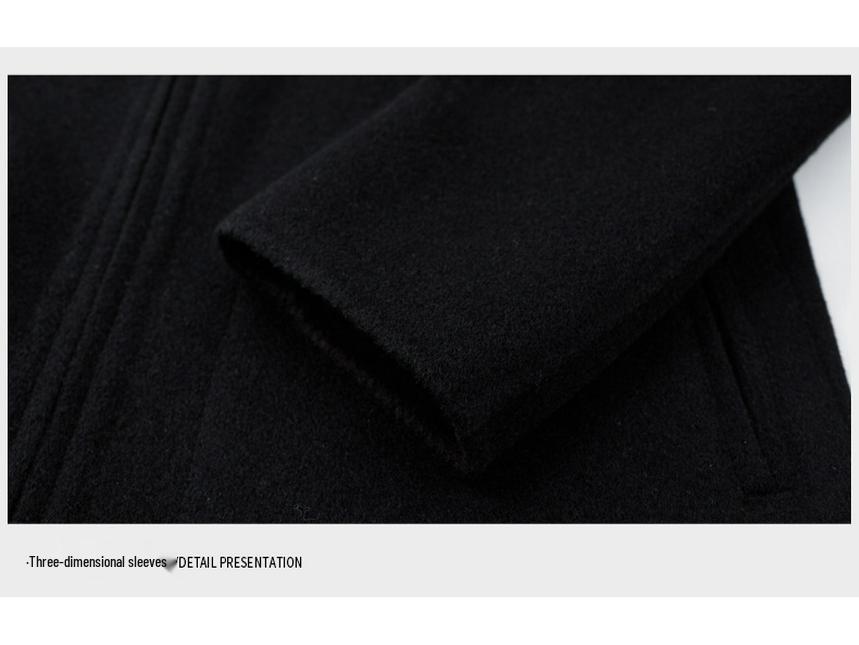 Men's Reversible Wool Hooded Jacket - Autumn/Winter Casual Loose Baseball Style Coat
