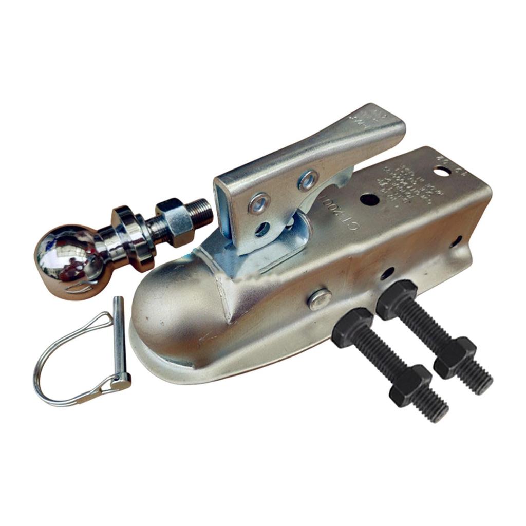 Easy Installation Trailer Coupler 1-7/8 Inch Ball Carbon Steel Straight Tongue for Boats Rvs Campers