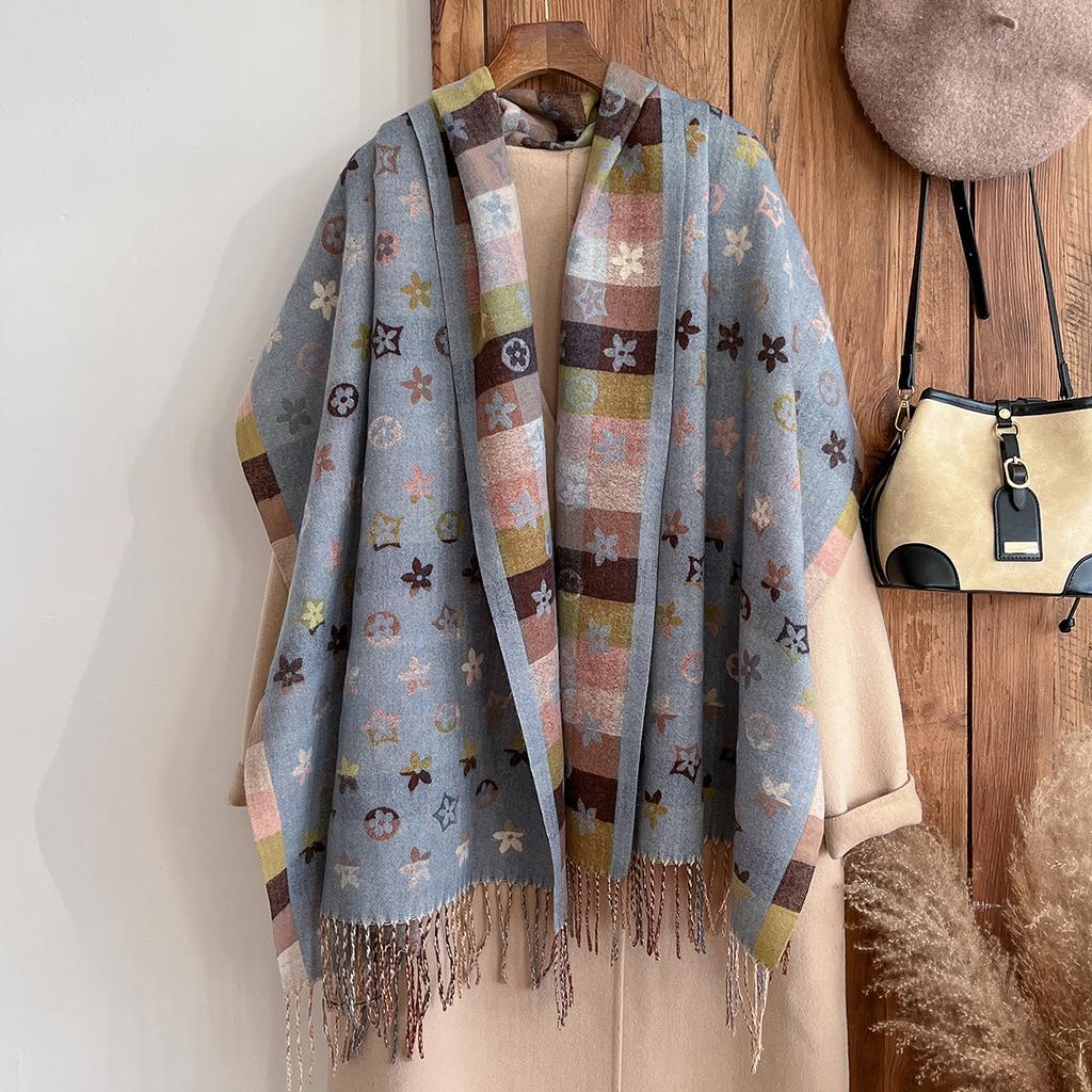 New Brand National Style Cashmere Scarf Winter Women Shawls Warm Blanket Wraps Female Foulard Bandana Thick Scarves