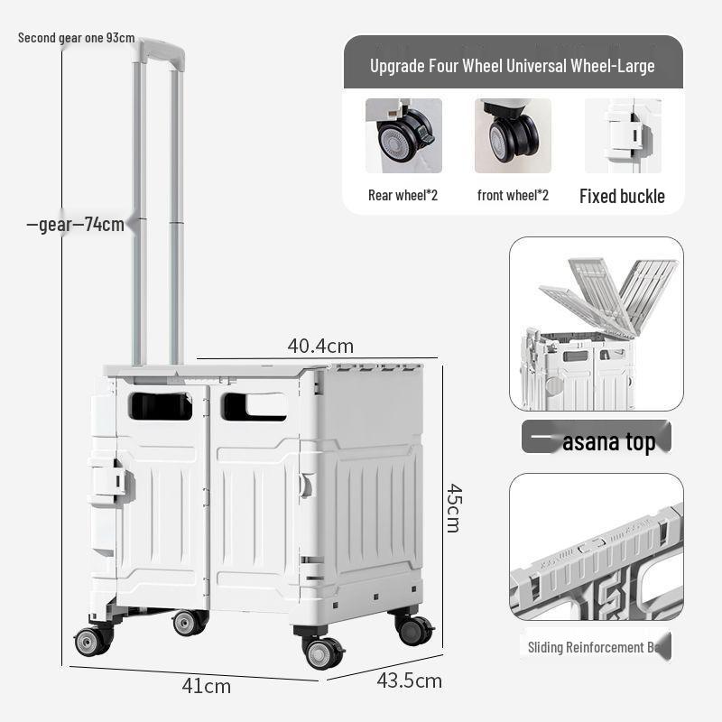 Younai Folding Outdoor Trolley – Portable Shopping Cart for Home & Street Vendors