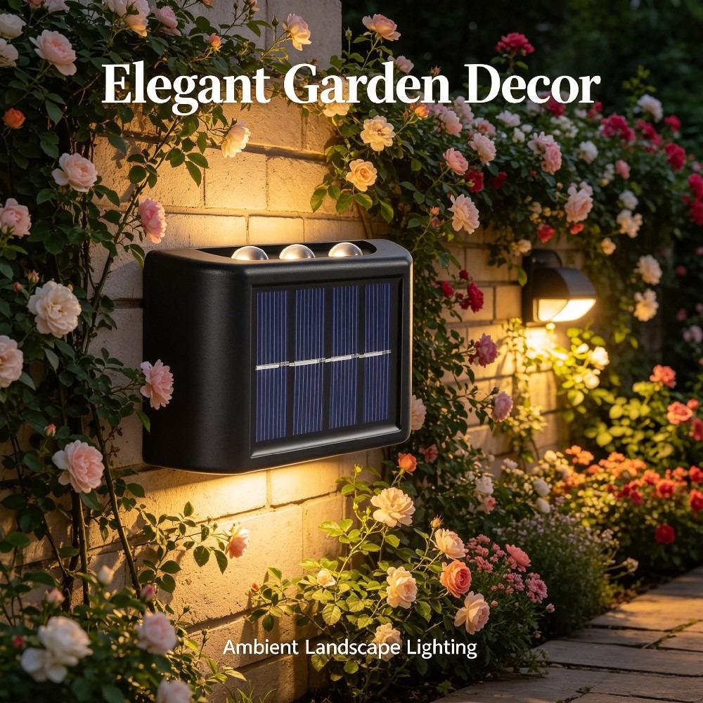 10/8/6/4LEDs Solar Wall Lamp Yard Street Decor Light Outdoor Waterproof Up and Down Luminous Lighting Garden Landscape Lamp