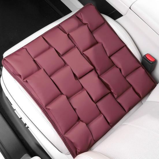 Car Seat Cushion Breathable Nappa Leather with Cloud Honeycomb Pressure-Reducing Comfort Design for All-Season Fit Multiple Colors