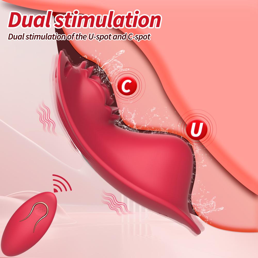 Thong Panty Wearable Vibrator Mini Butterfly Masturbator Clitoral Stimulator 9 Vibration Modes Adult Sex Toys for Couples