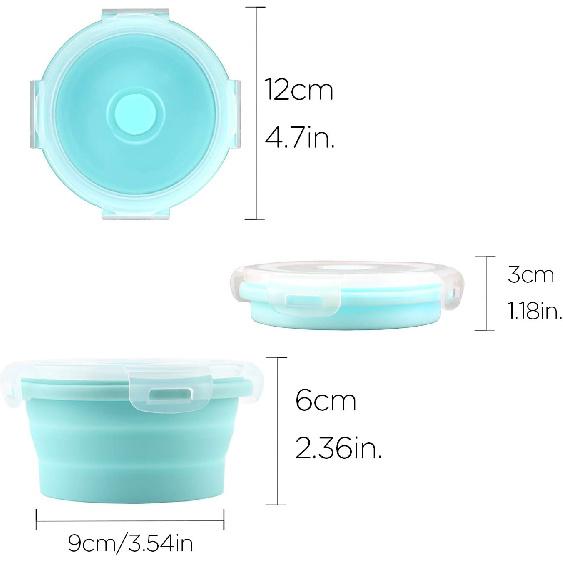 Luter 2 Pieces Collapsible Dog Bowls Silicone Food Water Travel Bowl with Lids Portable Expandable Pet Feeding Watering Cup Dish for Walking Kennels