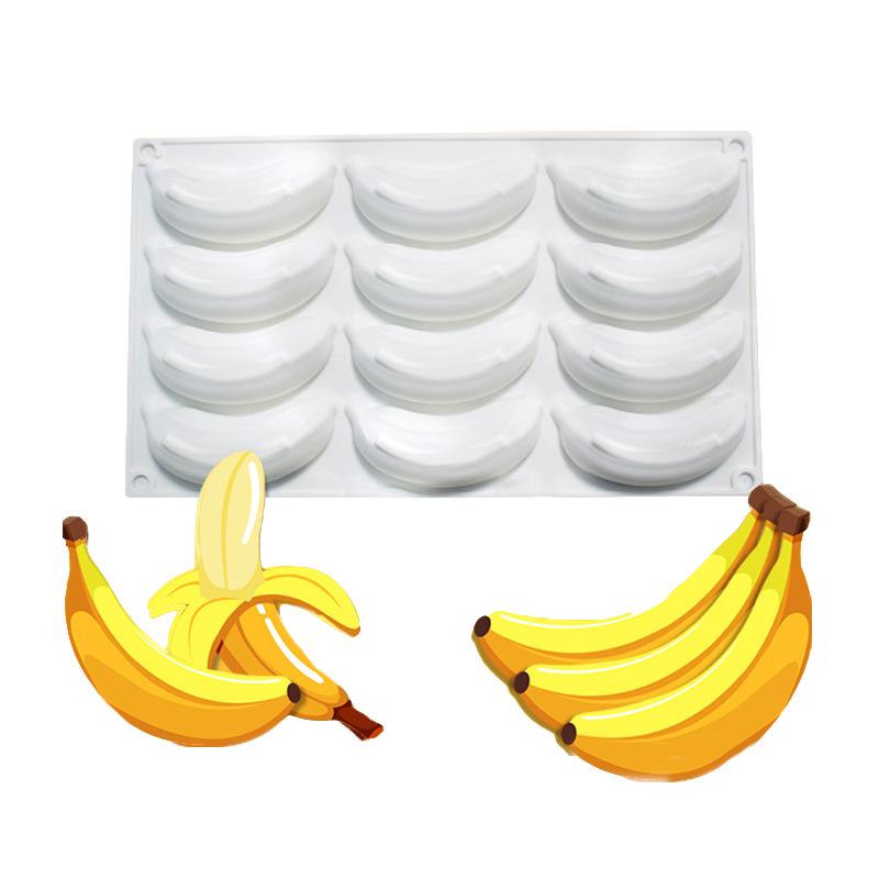 3D Fruchtmousse Silikon Kuchenformen: Birne, Apfel, Ananas, Pfirsich, Durian, Himbeere.