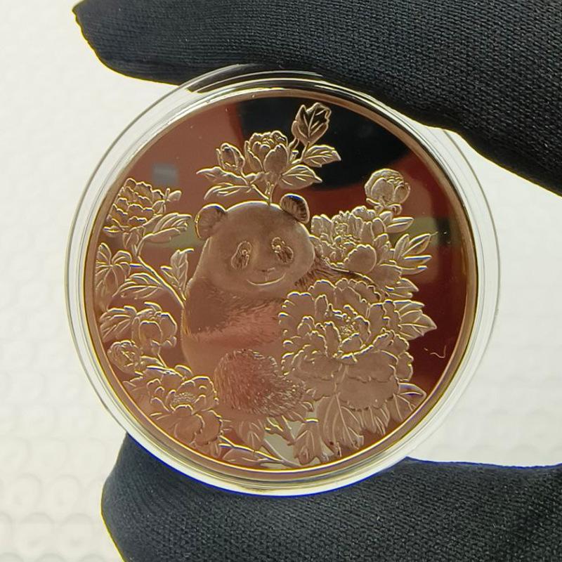 Panda Coins, Gold-plated and Silver Plated, Commemorative Medals, Metal Crafts, Panda Commemorative Medals, Small Gifts
