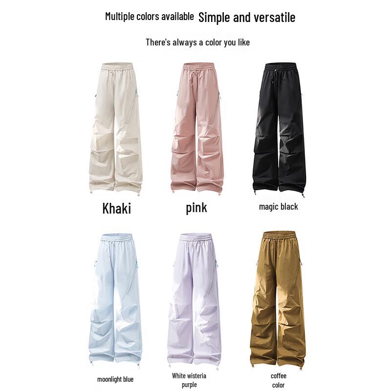 MULINSEN Women's American Style Lightweight Loose Fit Wide Leg Cargo Pants