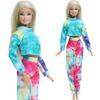 30cm Doll Clothes Fashion Blouses Pants Cool Outfit Rainbow Color Girl Clothes for 30cm Dolls 1/6 Dolls Accessories Kids Toy