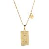 Vintage Geometric 12 Constellations Square Pendant Necklace Fashion Gold Color Metal Collar Charm Necklace Jewelry 2024 New