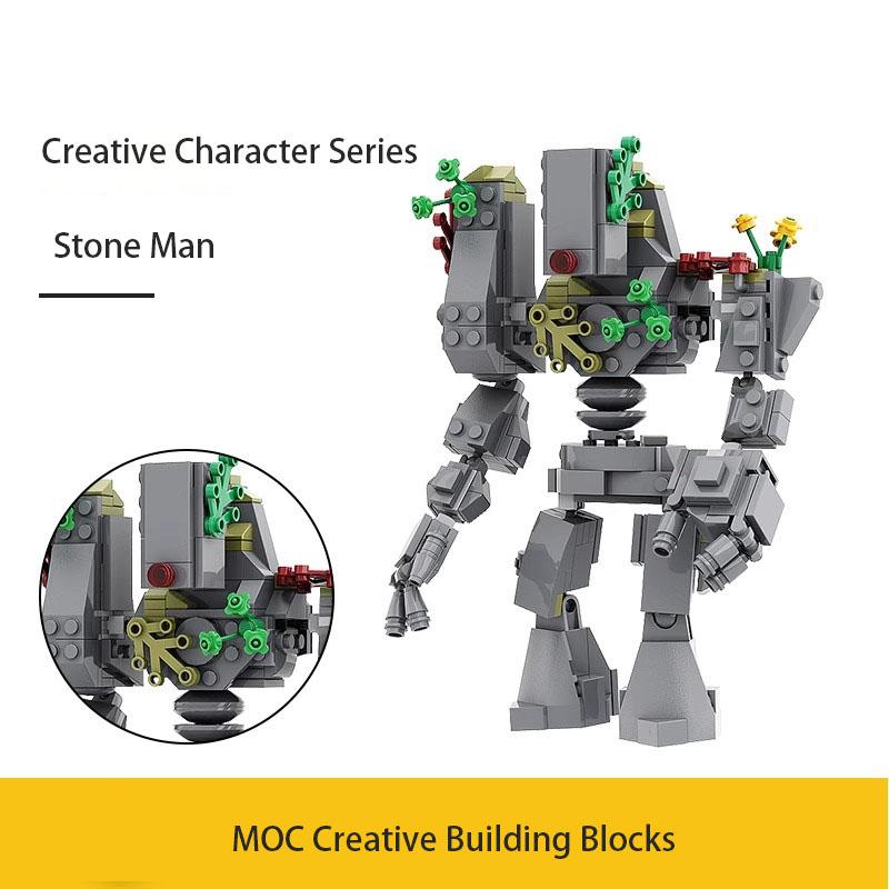 Professional Fishing Unisex Moc Game Peripherals Terraria Stone Giant Mech Small Particle Assembly Building Blocks Puzzle Toy