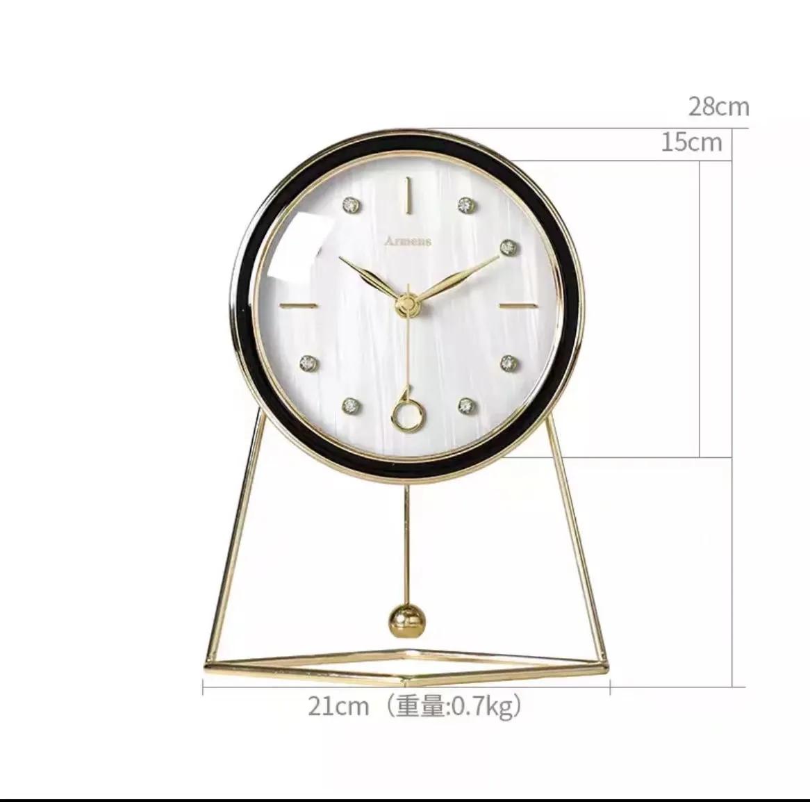 Европейский стиль Цинк-сплав Качающиеся Настольные Часы Гостиная Дом Креативное Металлическое Украшение Настольные Часы Настольные Украшения