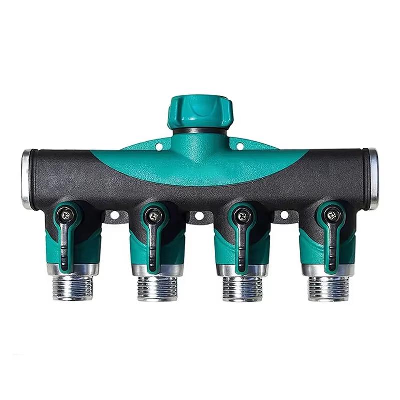 4-Way Tap Connector 3/4'' Plastic Garden Hose Splitter Drip Irrigation Water Connector for Agricultural New