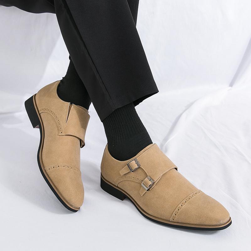 Men's Suede Leather Casual Shoes Business Oxford Shoes Men's Loafers Handmade Business Dress Moccasin Dress Shoes  Big Size 46