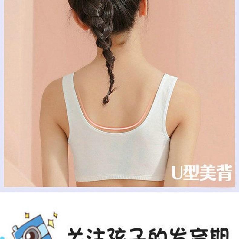 - Age underwear women's bra development period pure cotton junior high school students high school students Korean version sports tube top thin