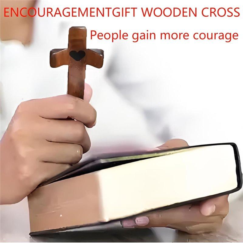 HHO-Wooden Cross Fidget Relief Relieve Anxiety Comfort For Clutching, Clinging And Praying 8PCS Cross My Heart,Encouragement Gif