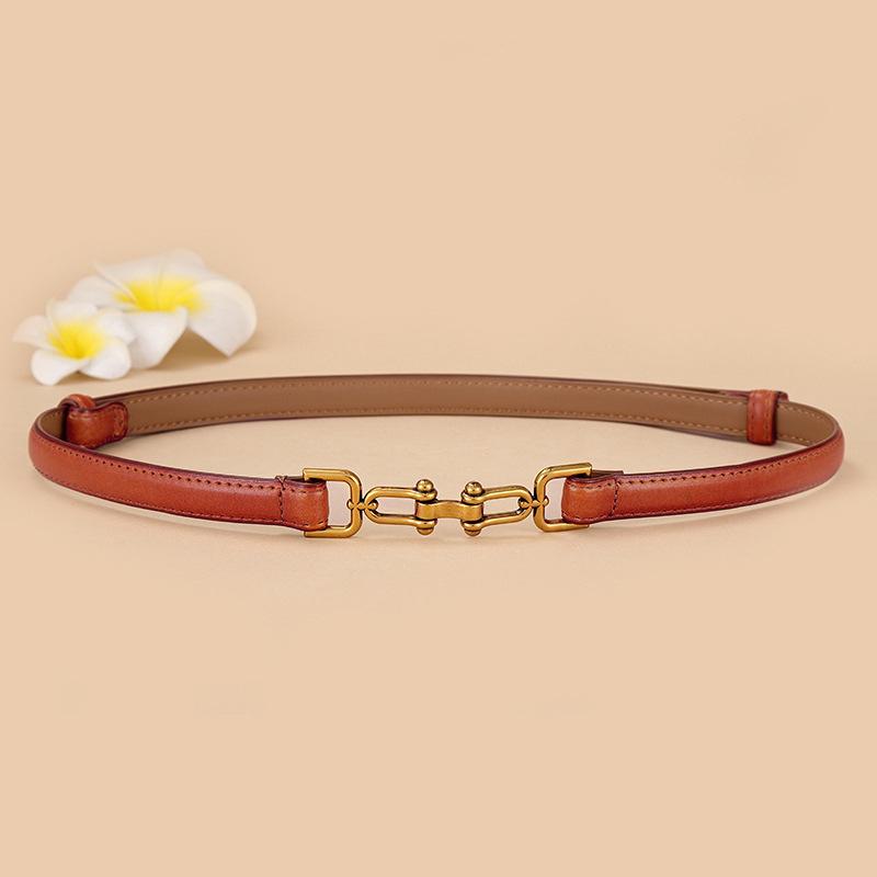 Mei Mary Korean style genuine leather skinny belt - women's fashion dress decoration waist chain - versatile suit waist cincher belt