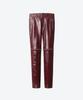 UNTAGE Leather Zipper Slim Trousers [Burgundy (Unisex)]_Uth-Fp34