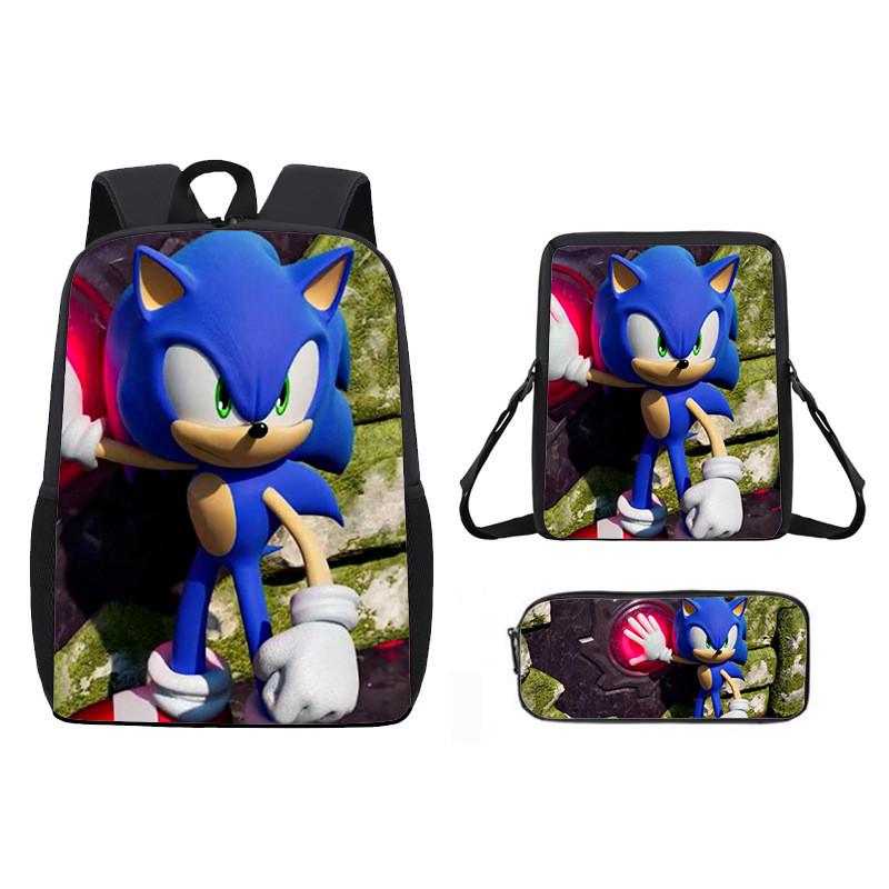 Children Cartoon Pattern Breathable Backpack Three Piece Set