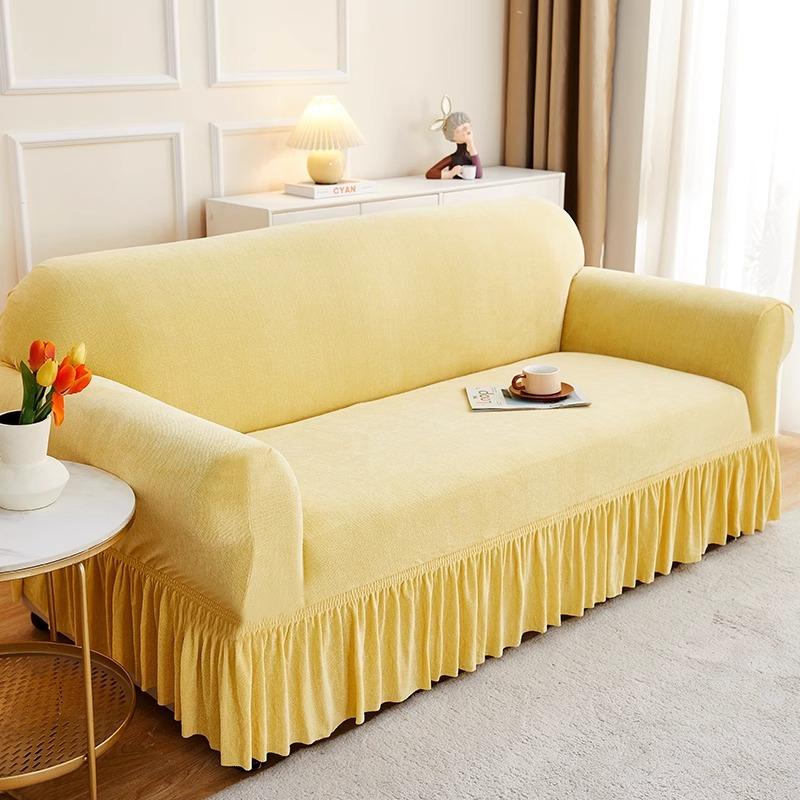 

Chenille Sofa Cover All inclusive Cat Scratch Proof Four Season Universal Stretchy Double and Three Person One Piece Skirted Dust Proof Sofa Cover 90-140cm
