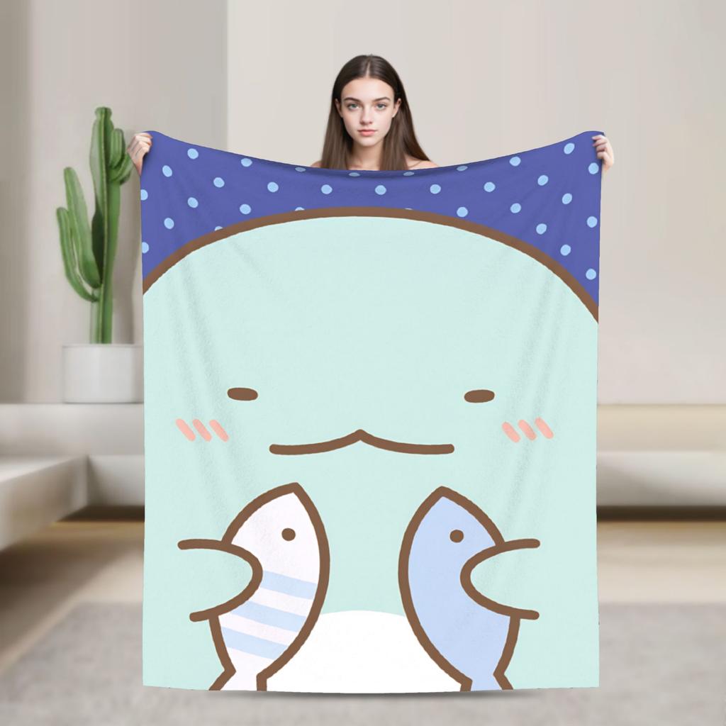 Sumikko Gurashis Warm Soft Blanket Kids Plush Throw Blanket Novelty Couch Chair Flannel Bedspread Sofa Bed Cover