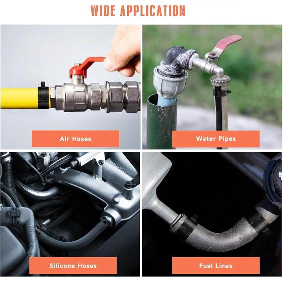 24pcs Hose Spring Clamp Clips Vacuum Fuel Line Hose Oil Water Pipe Air Tube Clamps Fastener 6-46mm Pipe Clamp Hoop for Plumbing