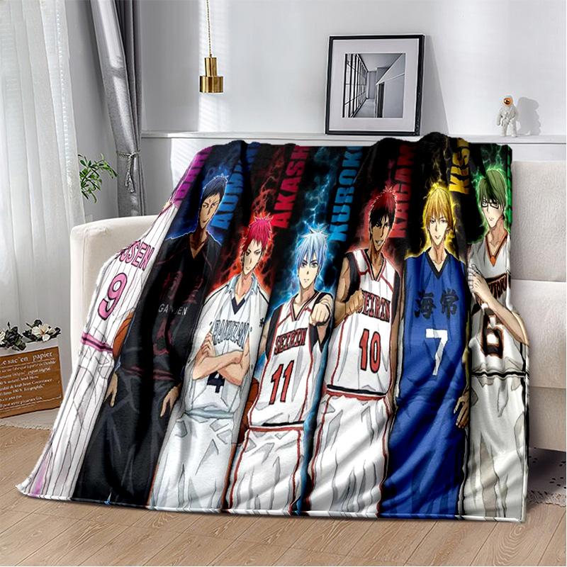 Anime Kuroko's Basketball Cartoon Blanket,Soft Throw Blanket for Home Bedroom Bed Sofa Picnic Travel Office Cover Blanket Kids
