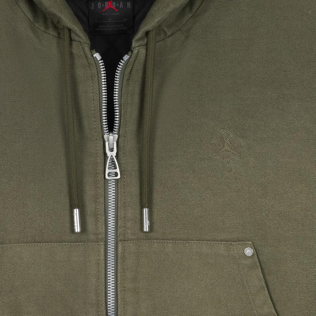 Jordan X Travis Scott Solid Color Full Zip Fashion Long Sleeve Jacket Women jackets Green FD9114-325