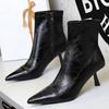 2025 Autumn Winter Shoes leather boots Women shoes side zipper Ladies ankle boots Pointed high-heeled boots Stiletto Short boots