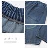 Elasticized High-waisted Women's Autumn Winter Patchwork Pocket Fashion Solid Color Loose Casual Versatile Lantern Jeans