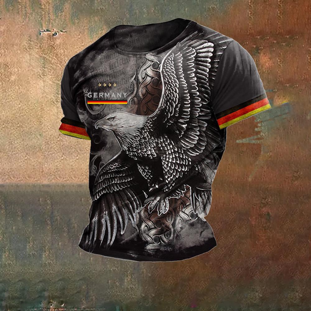 

Мужские футболки Германия принт флага круглый вырез короткий рукав свободный топ футболки уличная одежда летняя мужская винтажная футболка 4XL