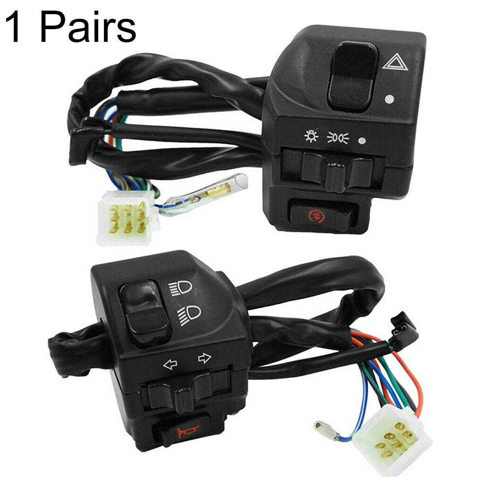 1 Set of 2pcs Motorcycle Switch Assembly Handle Bar Indicator Control
