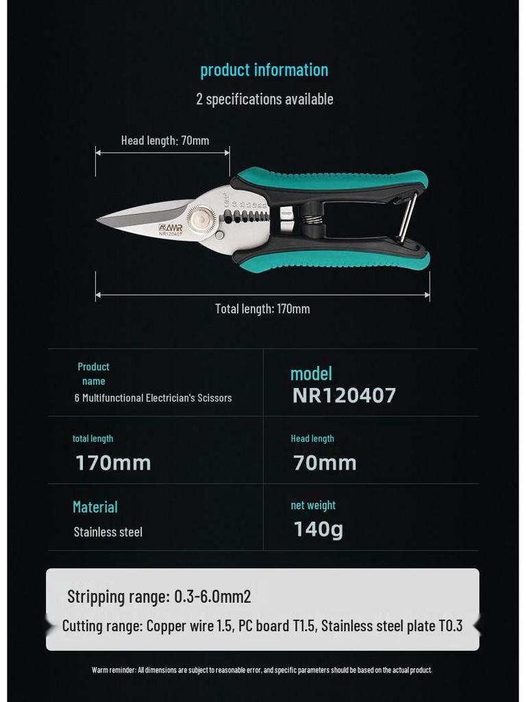 Multifunctional Heavy Duty Electrician Snips & Wire Cutters