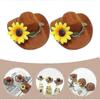 2pcs Wine Bottle Hat Decors Party Stylish Wine Bottle Cowboy Hat Ornaments hwy